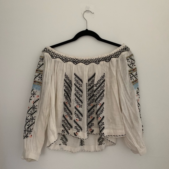 Free People All I Need Embroidered Top in Ivory - Picture 3 of 8